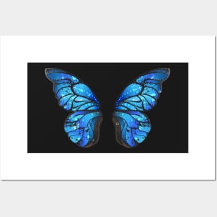 Blue Butterfly Wings Posters and Art